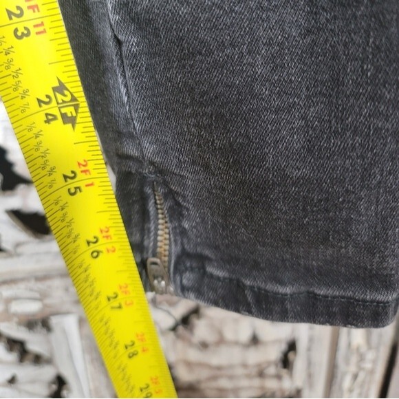 ZARA Trafaluc Denimwear Black Distressed Skinny Jeans with Ankle Zipper Sz 8 - Picture 4 of 10